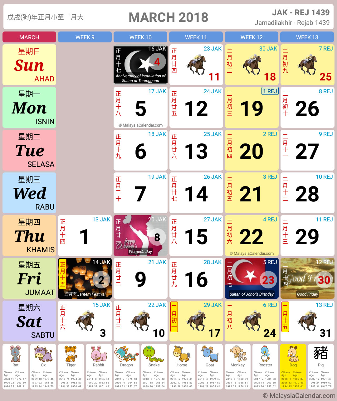 kalender cuti sekolah 2018