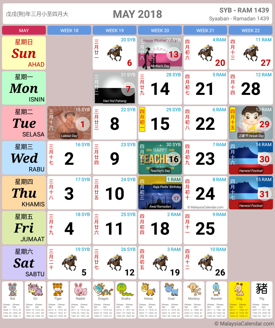 Malaysia Calendar Year 2018 (School Holiday) - Malaysia Calendar