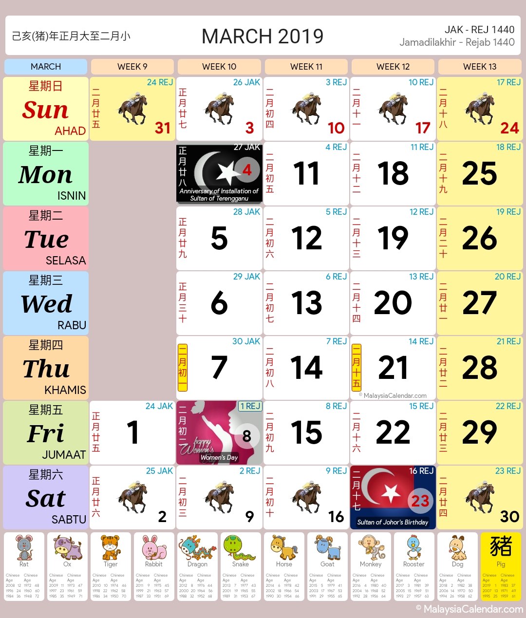  Malaysia Calendar Year 2019 School Holiday Malaysia 