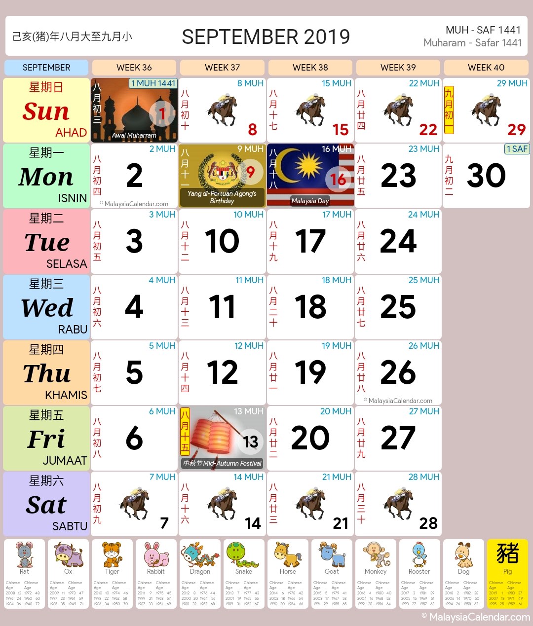 Kalendar kuda 2021 september