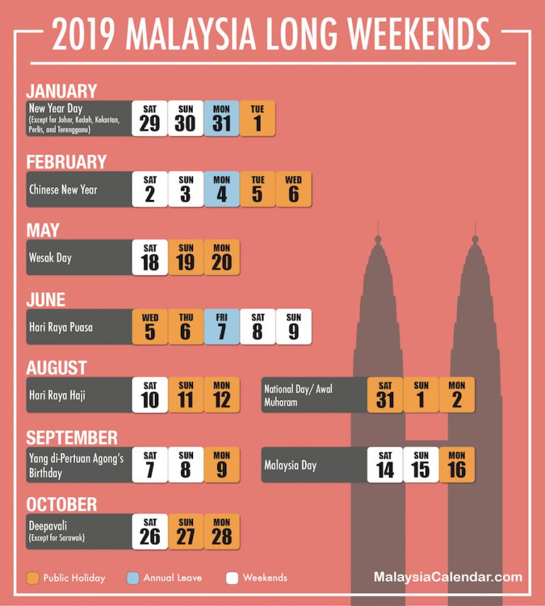 Long Weekend 2019 - Malaysia Calendar