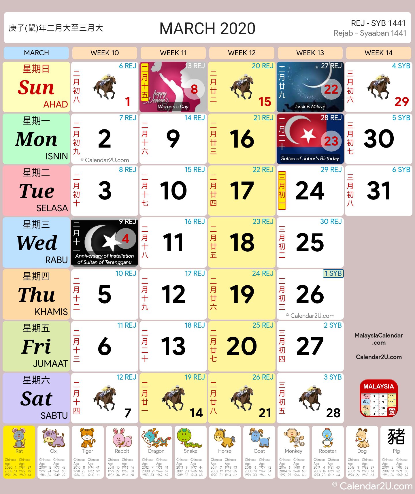 calendar 2020 kedah