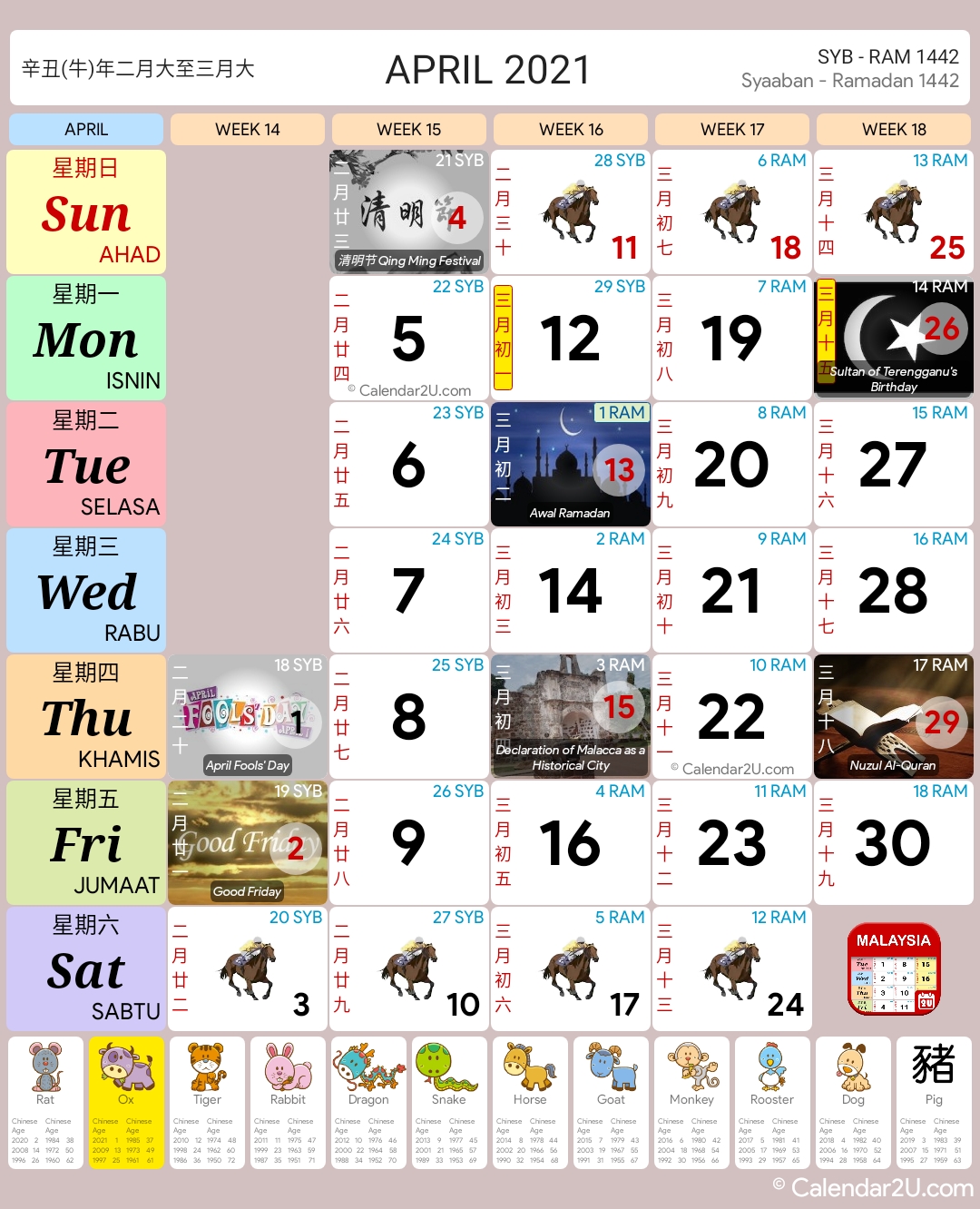 Calendar april malaysia 2022 Malaysia Public