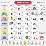 kalendar malaysia calendar mar 2026