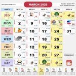 kalendar malaysia calendar mar 2026