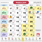 kalendar malaysia calendar mar 2026