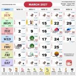 kalendar malaysia calendar mac 2027