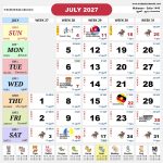kalendar malaysia calendar jul 2027