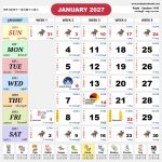 kalendar malaysia calendar jan 2027
