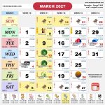 kalendar malaysia calendar mar 2027