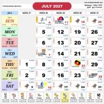 kalendar malaysia calendar jul 2027